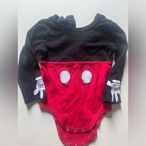 Red and Black Mickey Mouse Onesie